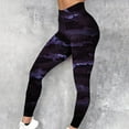 thumbnail image 2 of QATAINLAV on Sale Clearance Womens Gym High Waisted Workout Seamless Leggings Casual Tummy Control Scrunch Butt Lifting Yoga Pants Fashion Camo Graphic Tights Purple L, 2 of 5