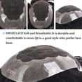 Toupee for Men Soft Swiss Lace & PU Perimeter Base 8x10" Men's