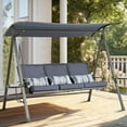 thumbnail image 4 of Weather- Steel Swing Porch With Removable Cushions Heavy-duty Garden Canopy And Seat, 4 of 5