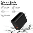 thumbnail image 4 of USB C Charger Block,HAOANO 20W PD Type C Charger Block with 2PACK Fast Charging Cables 6ft QC3.0 Wall Charger Adapter Plug Brick USB C Block,Black, 4 of 4