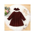 thumbnail image 3 of xiaxaixu Enfants Couleur Unie Col Rond Manches Longues une Seule Pièce avec Bandeau, 3 of 9