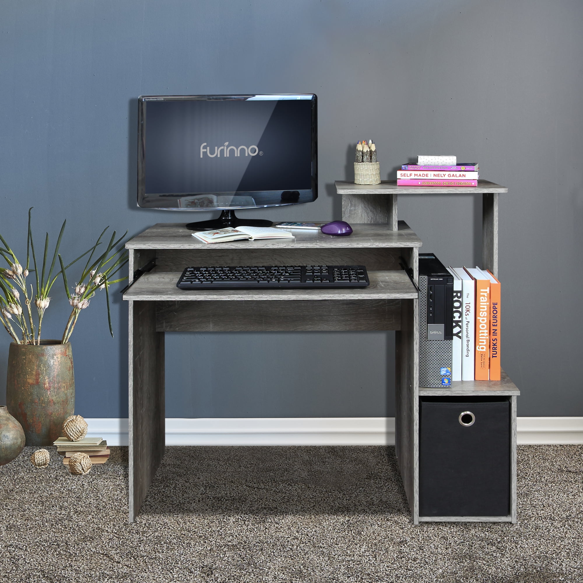Furinno Econ Multipurpose Home Office Computer Writing Desk With Bin Furinno Econ Multipurpose Home Office Computer Writing Desk With Bin Multiple Colors Com