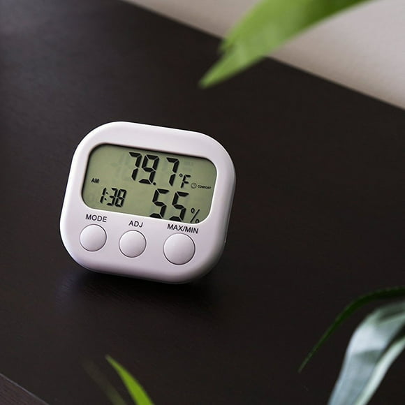 RXIRUCGD Home Kitchen Gadgets Digital LCD Indoor Thermometer Hygrometer Gauge Clock Temperature Humidity Meter