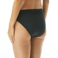 thumbnail image 4 of Women's Carmen Marc Valvo C1D223 Castello Scroll Classic Shirred Waist Swim Bottom (Black M), 4 of 4