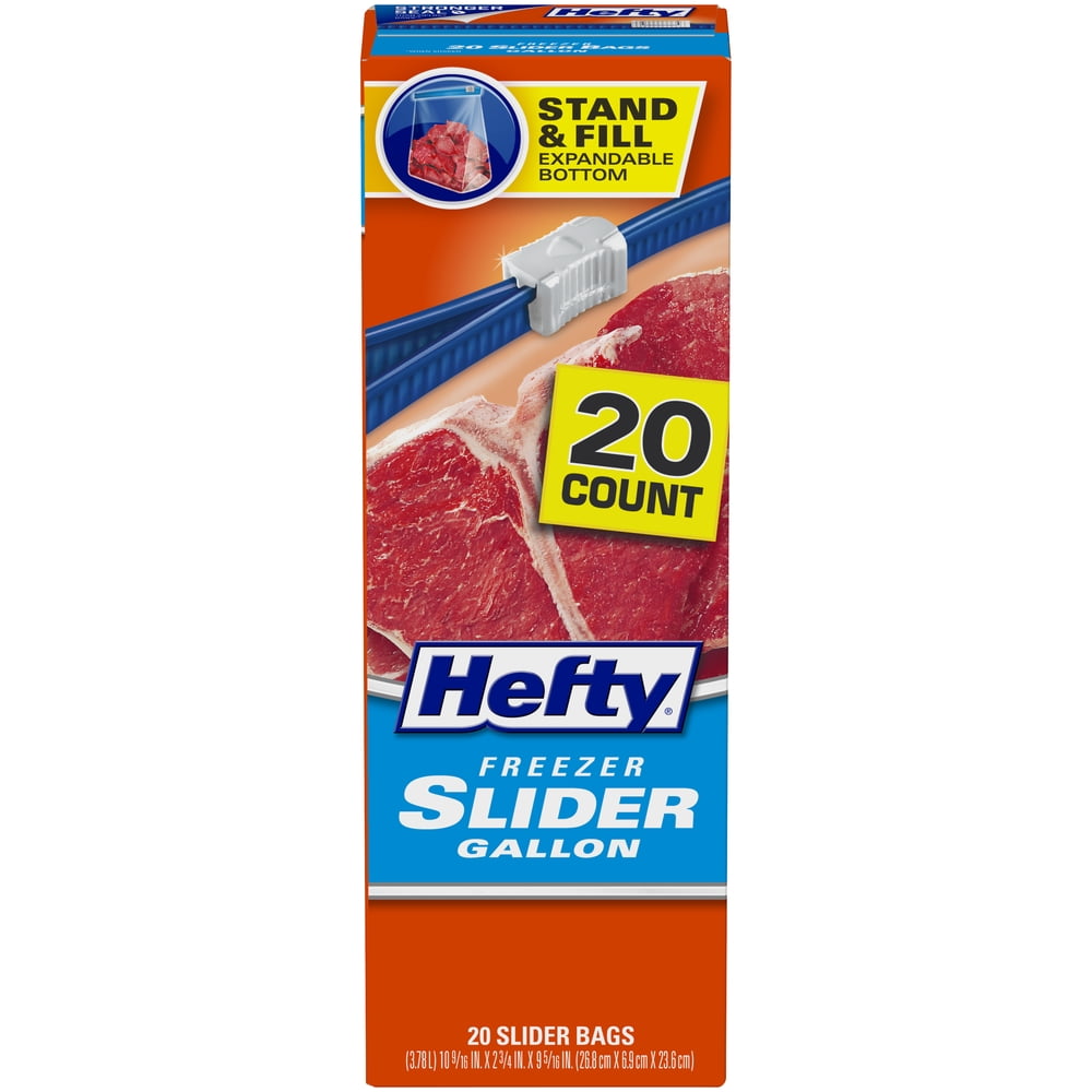 Hefty Slider Freezer Bags, Gallon Size, 20 Count