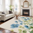 thumbnail image 3 of Rectangle Area Rug 5x8ft,Farmhouse Watercolor Wild Floral Washable Carpet Non-Slip Runner Accent Rugs Indoor Floor Mat for Bedroom Living Room Decor,Pastoral Flower Retro Linen, 3 of 9