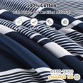 thumbnail image 4 of Bedduvit 100% Cotton King Size Duvet Cover Set, Navy Blue/White Striped King Comforter Cover with Zipper Closure & 8 Ties, Soft Classic Simple 400TC 3-Piece Pattern Duvet Cover for Fall/Winter-90x104, 4 of 9