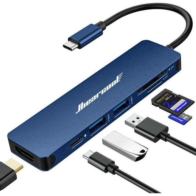 Hub USB C Hiearcool 7 en 1 para MacBook Air/Pro con HDMI 4K