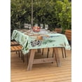 thumbnail image 3 of Outdoor Tablecloth with Umbrella Hole for Patio/Picnic/Party, Sage Green Eucalyptus Leaves Waterproof Table Cloth Rectangle Table Cover Washable, Summer Botanical Animals Watercolor (52"x 70"), 3 of 8