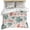 Pink, variant on 3 Piece Sage Green Red Coral Duvet Cover Set Full Size, Microfiber Comforter/Quilt Cover with Corner Ties and 2 Pillowcases, Coastal Nautical Summer Beach All Season Soft Bedding with Zipper Closure