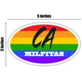thumbnail image 3 of Milpitas CA California Santa Clara County Rainbow Pride Flag 6 Stripes Pride Flag Euro Decal Bumper Sticker 3M Vinyl 3" x 5", 3 of 3