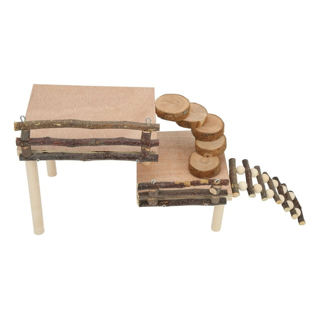 Plataforma de madera para mascotas pequeñas tablero compuesto de madera para juegos de hámster de 2 capas para masticar para hámster sirio ANGGREK Otros