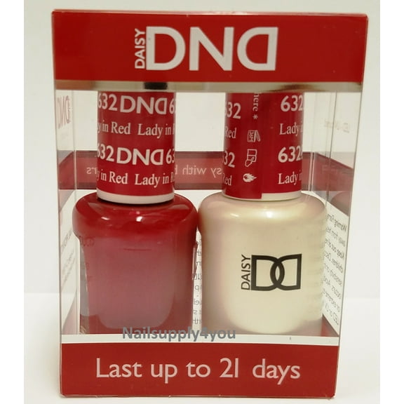 DND Nail Polish Gel & Matching Lacquer Set (632 - Lady In Red)