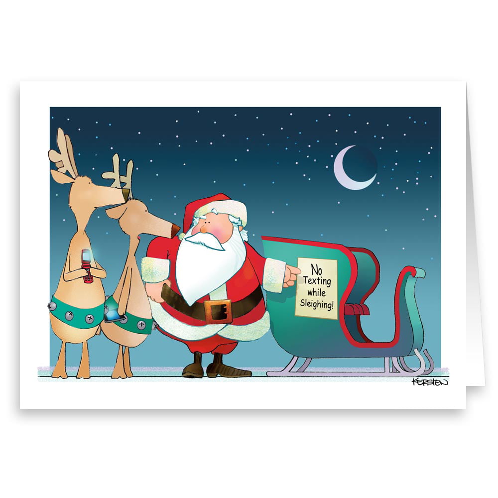 santa-says-no-texting-christmas-card-18-cards-envelopes-walmart