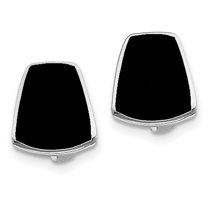 Primal Silver Sterling Silver Rhodium-plated Onyx Non-pierced Earrings