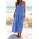 thumbnail image 5 of Vestido AmySister sin mangas, halter, con capas, largo midi y bolsillos, talla M, 5 of 5