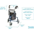 thumbnail image 3 of NOVA Medical Products Traveler 3-wheel walker, Blue, 3 of 9