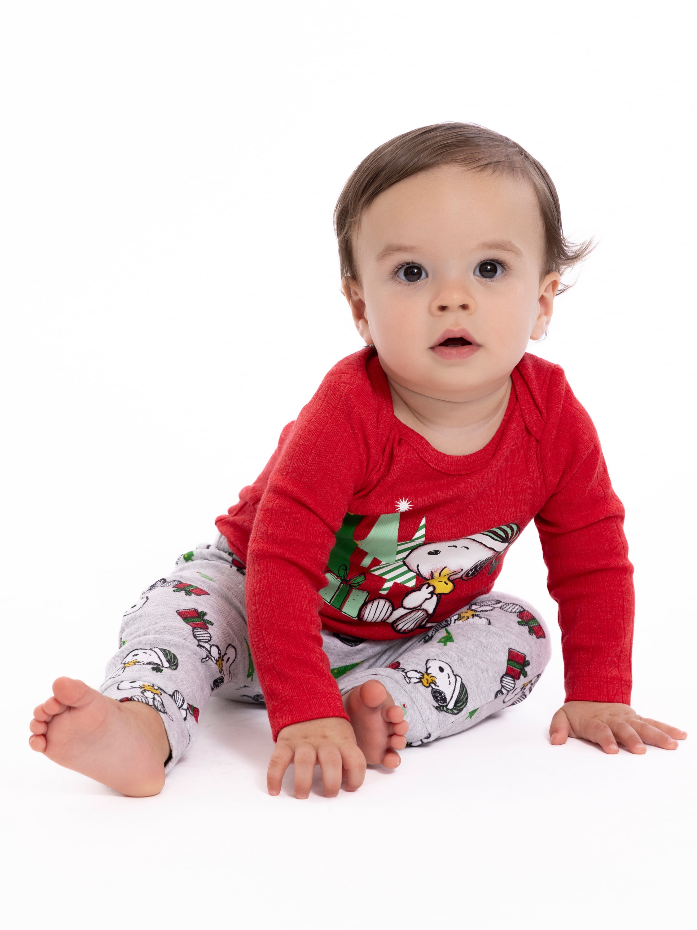 Snoopy Baby Boys Christmas Graphic Bodysuit and Jogger Pants Set, 2-Piece, Sizes 0M-12M