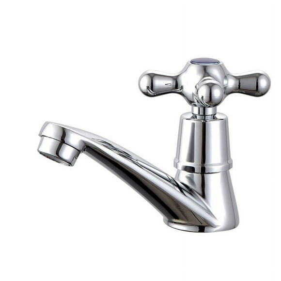 Jinsinto Single Cold Water Faucet Water Tap, Chrome Single Cold Tap Basin Water Tap, for Home Bathroom Toilet Sink Basin Kitchen,With Filter