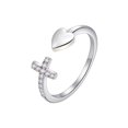 thumbnail image 1 of Anillo Abierto De Corazón De Melocotón Cruzado, Anillo De Dedo De Moda, Anillos Abiertos Ajustables, Regalo De Joyería Femenina Serendint AP006042-00, 1 of 6