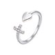 thumbnail image 1 of Anillo Abierto De Corazón De Melocotón Cruzado, Anillo De Dedo De Moda, Anillos Abiertos Ajustables, Regalo De Joyería Femenina Minnieouse AP006042-00, 1 of 6