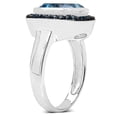 thumbnail image 2 of HauteFacets QR5744BSBTBLD-SSR-8 5.23 Carat Genuine Swiss Blue Topaz & Black Diamond 0.925 Sterling Silver Ring, 2 of 5