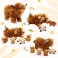 thumbnail image 2 of Peluche OUOZZZ Highland Cow con 4 terneros bebés de 37 cm, 2 of 7