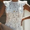 thumbnail image 3 of Lace Round Neck Sleeveless High Waist Dress, 3 of 7