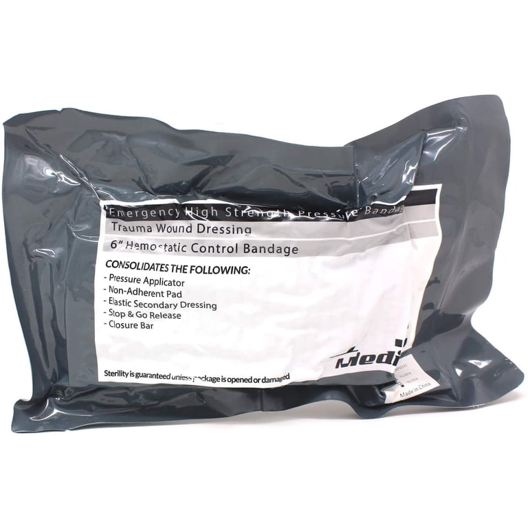 MedITAC Emergency Hemostatic Wound Dressing - 6 Inch, Fast Bleeding Control MedITAC Emergency Hemostatic Wound Dressing - 6 Inch, Fast Bleeding Control
