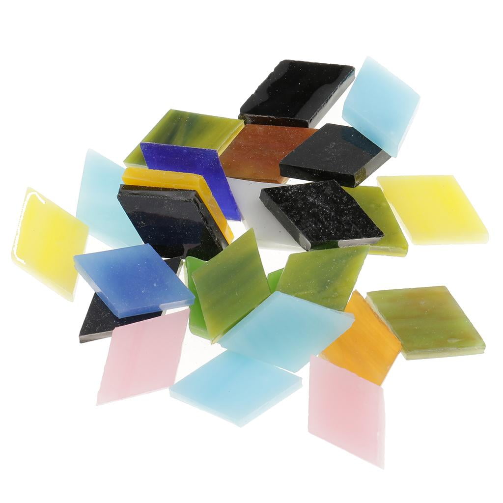 Milageto 2x Lot Colorful Vitreous Glass Mosaic Tiles Pieces for Mosaic Making Kids Toys