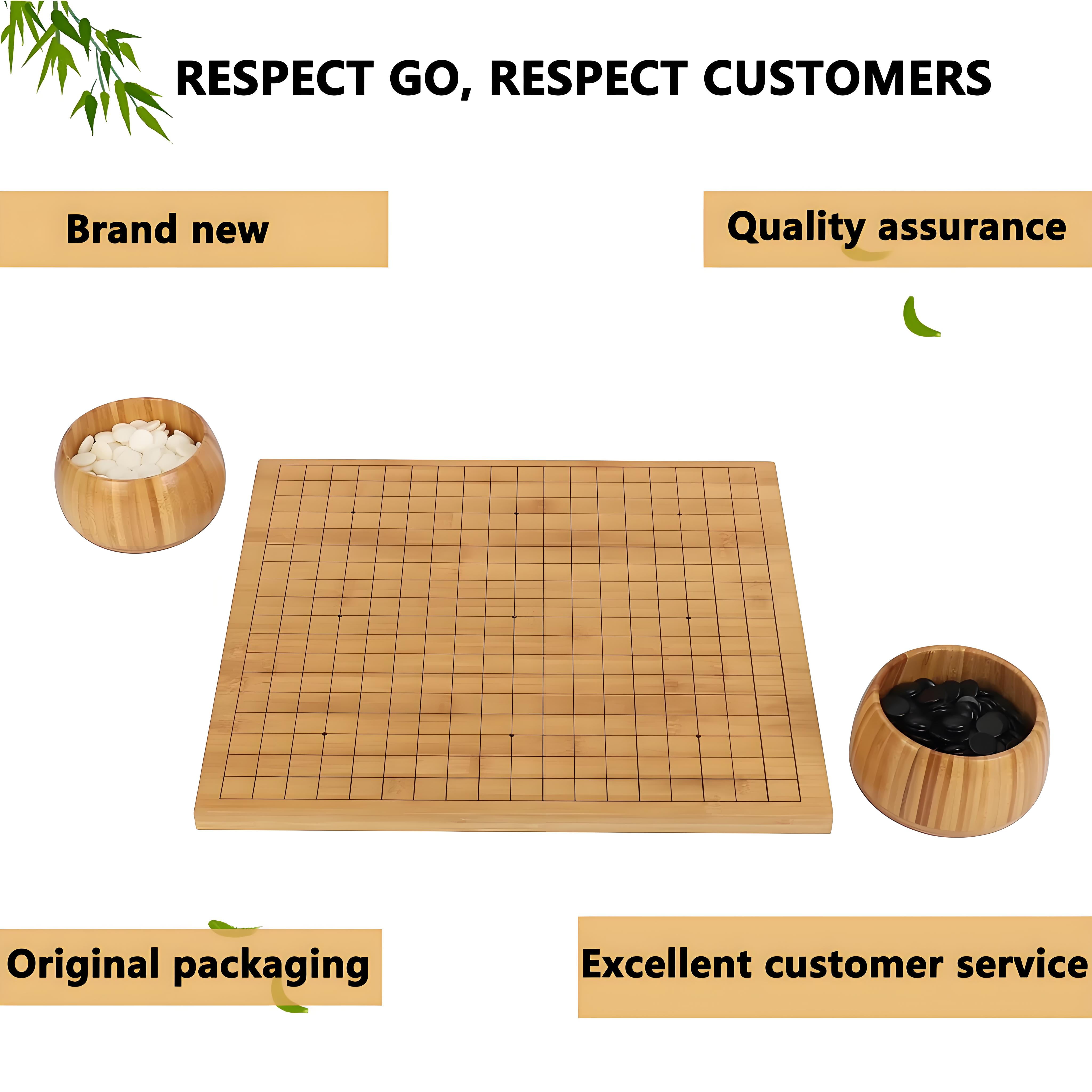 Petoto 19 X 19 Go Game Set and Chinese Chess at Back Side, Bamboo