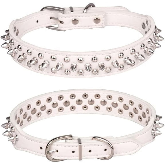 1Pcs Spiked Dog Collar, Mushrooms Rivet Studded Adjustable Pu Leather Pet Collars for Cats Puppy Dogs