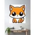 thumbnail image 2 of A Cute Fox Poster Wall Art, Modern Wall Decor, 24x24 UNFRAMED, 2 of 3