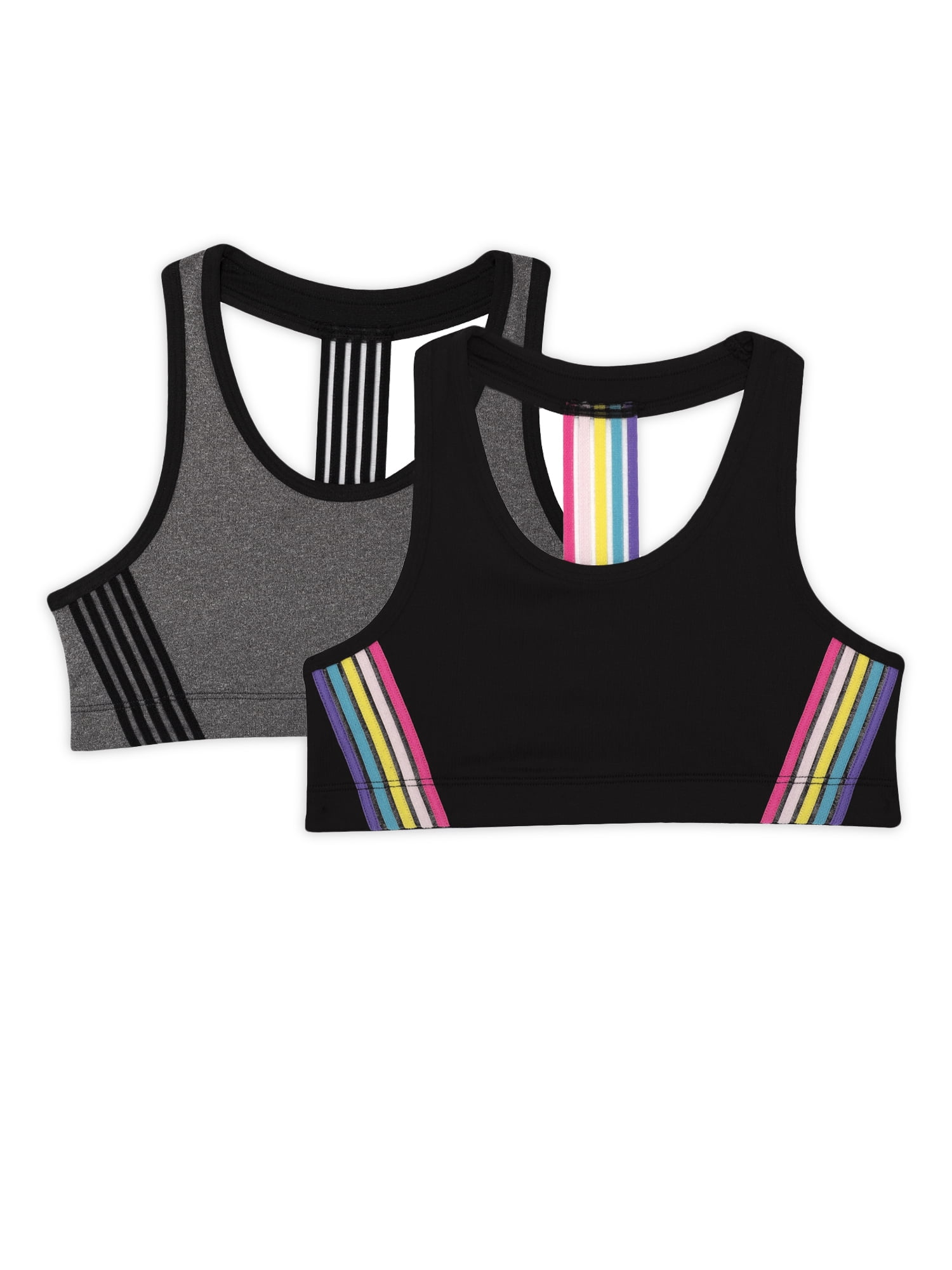 Athletic Works Girls Banded Sports Bra 2-Pack, Sizes 30-38
