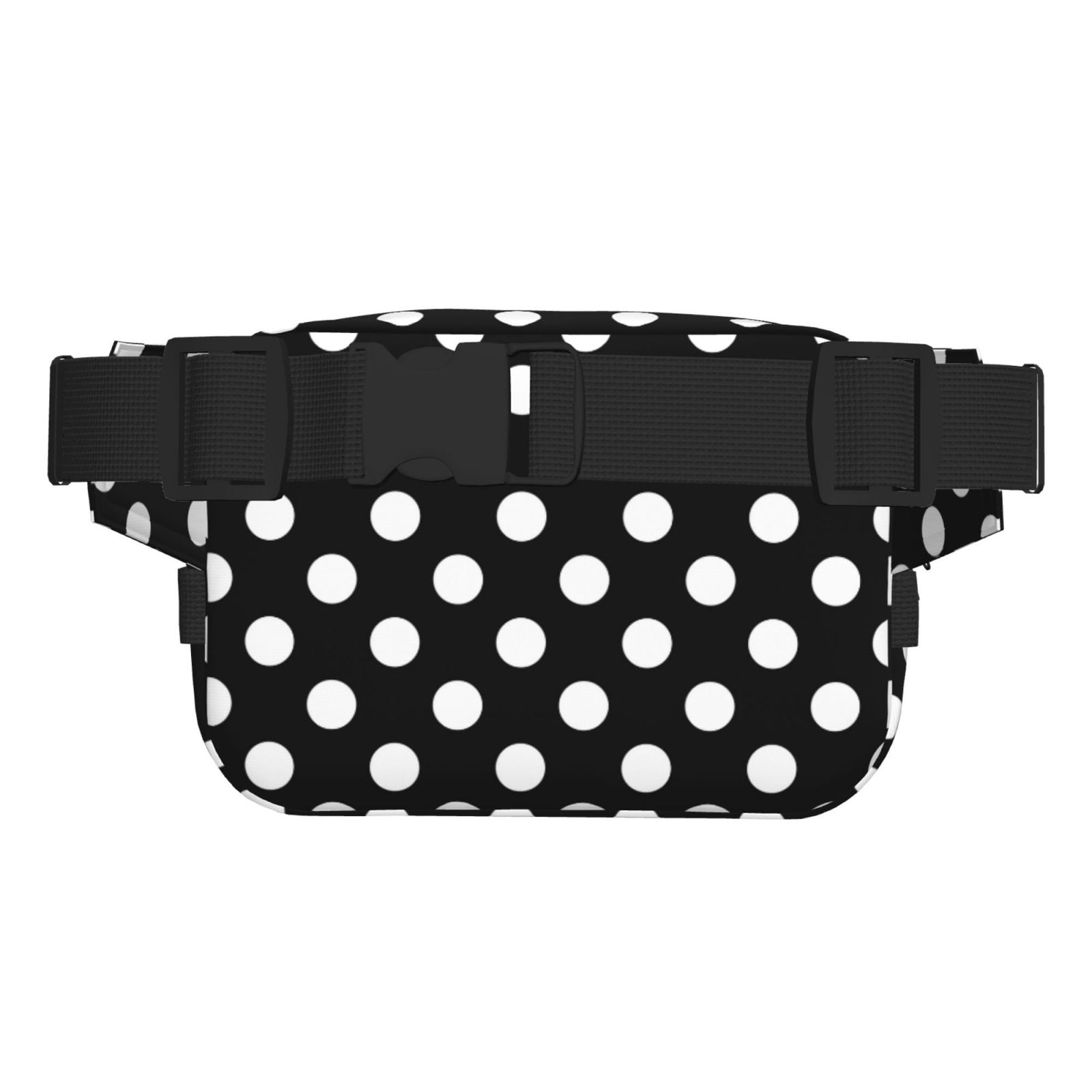 Hirioo Black and White Polka Dot for Double Layer Waist Bag Adjustable Fanny Pack For Travel Running Hiking