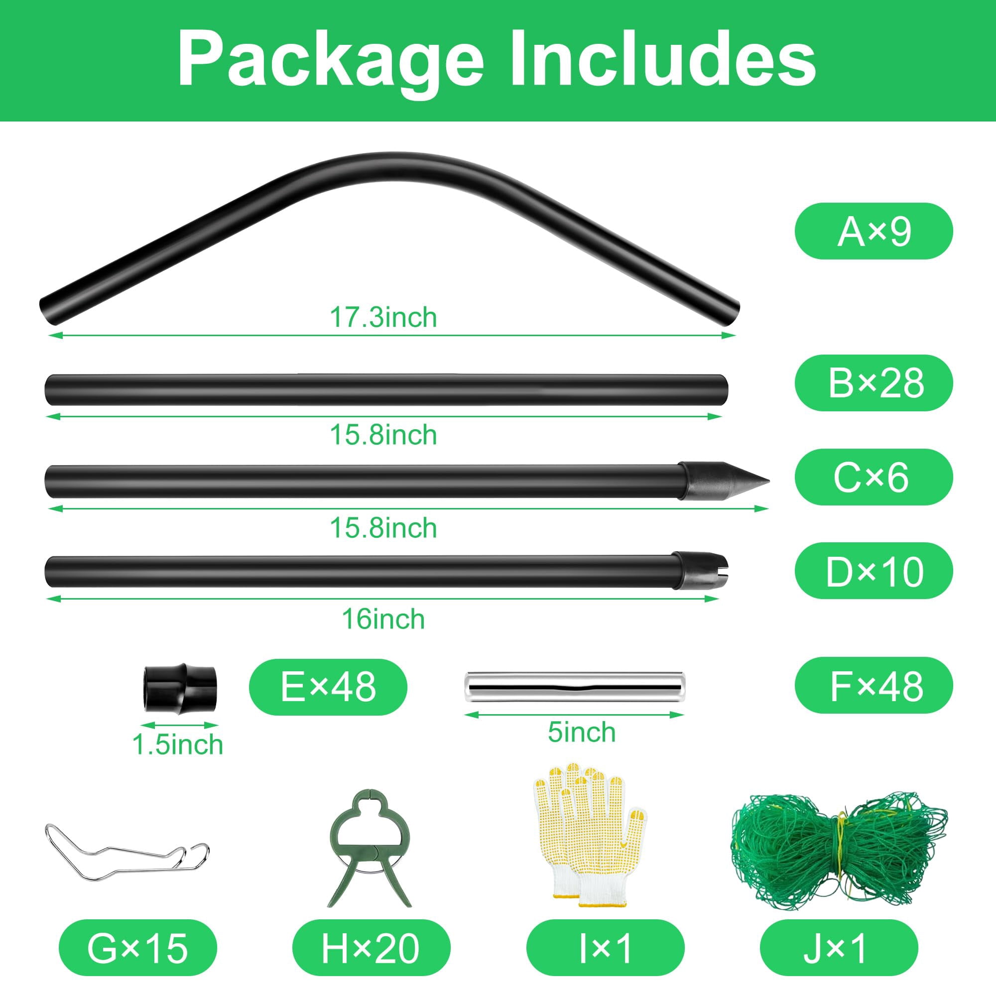 Ebaokuup 87 inch Metal Garden Arch Trellis with Climbing Net for Plants, Flowers and Vegetables