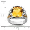 thumbnail image 2 of 925 Sterling Silver Rhodium Diamond and Citrine Ring Size 7, 2 of 6