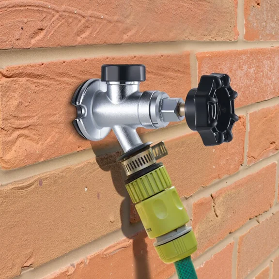 Freeze-Proof Outdoor Wall Hydrant, 12 Inch Anti-Siphon Frost-Free Faucet with 1/2" PTC x 3/4" MHT Hose Connections