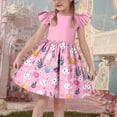 thumbnail image 2 of SELONE Easter Dress Girls Easter Ruffle Short Sleeve Dresses Crew Neck Midi Sundress Bunny Sweet Festival Outfits 3-14Y, 2 of 6