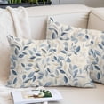 thumbnail image 2 of Blue Botanical Queen Pillow Covers, Farmhouse Spring Summer Plant Soft Breathable Throw Pillow Cases with Invisible Zipper, Decorative Pillowcase Pillows Protectors for Sofa Bed Chair 20"x30", 2 of 9