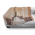 thumbnail image 2 of Moroccan Soft Flannel Fleece Throw Blanket, Eastern Architecture Themed Interior Photo of Hallway Vista, Cozy Plush for Indoor and Outdoor Use, 60" x 80", Peach Pale Mauve Taupe, by Ambesonne, 2 of 5