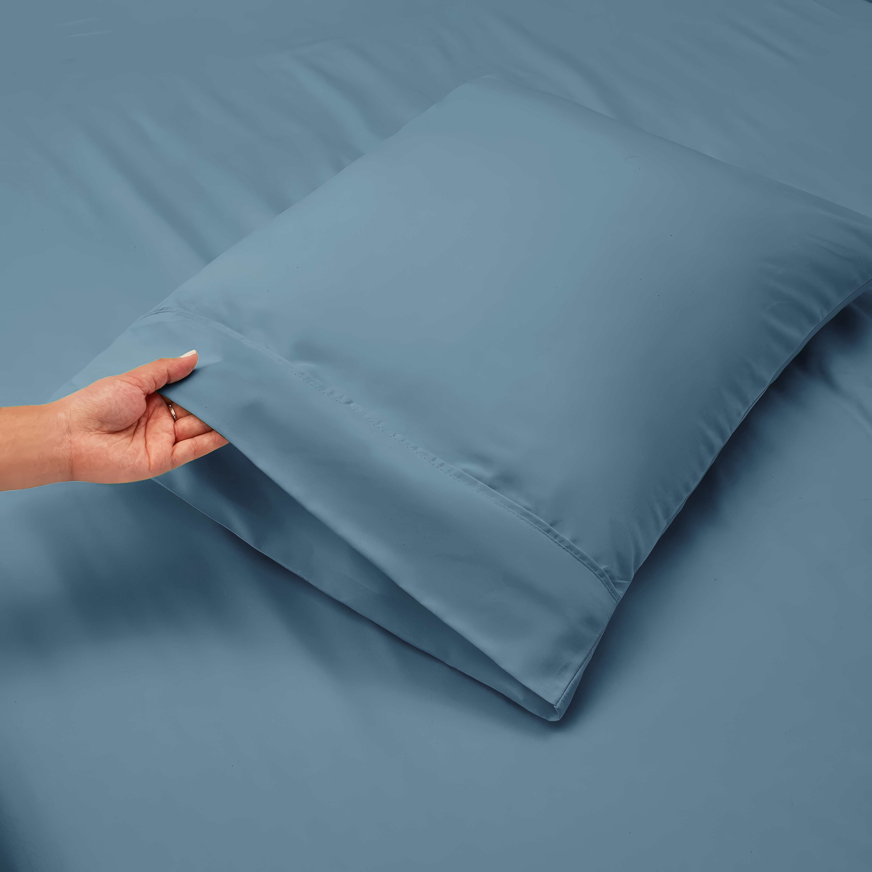 LammaLoe Extra Deep Pocket Twin Xl Sheets Set, 3 Piece, Fits 18"-24" Mattress, Breathable & Extra Soft Bed Sheets, Stone Blue