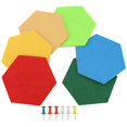 thumbnail image 1 of 6 Pack Hexagon Felt Pin Board Self Adhesive Bulletin Memo Photo Cork Boards Colorful Foam Wall Decor, 1 of 5