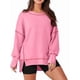 thumbnail image 2 of Sudadera Informal de Cuello Redondo para Mujer, de Larga, Holgada, , con Costuras en Contraste, para Otoño. Rosa M, 2 of 8