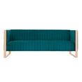 thumbnail image 3 of Manhattan Comfort Vector 3-Seat Velvet Upholstered Sofa in Aqua Blue, 3 of 9