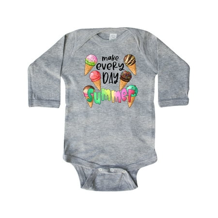 

Inktastic Make Every Day Summer- Ice Cream Cones Gift Baby Boy or Baby Girl Long Sleeve Bodysuit