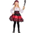 thumbnail image 2 of Kogui Girls Halloween Lace Party Dress Delicate Lace Cosplay Night Party Outfit Toddler Princess Dress, Princess Outfits For Toddler Girls (Red, 8-10 Years), 2 of 5