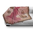 thumbnail image 3 of Heels and Dresses Soft Flannel Fleece Blanket, Spring Inspired Floral Abstract Backdrop Pink Dress Shoes Bracelet, Cozy Plush for Indoor and Outdoor Use, 50" x 60", Pink Brown White, by Ambesonne, 3 of 6