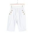 thumbnail image 5 of Yubnlvae Plus Size Summer Pants - Thin Elastic Waist Casual Wide Leg Cropped Trousers White Xl, Ladies Casual Pocket Thin Outer Wear Elastic Belt in Trousers Large Size Loose Pants, 5 of 5
