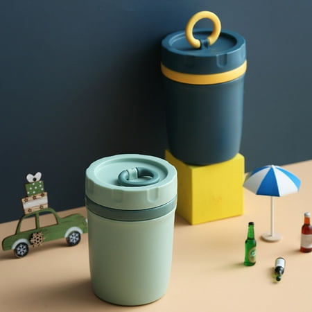 

Ludlz Milk Cup with Lid Good Sealing Anti-leak Easy to Clean Food Contact Grade Portable Breakfast Oatmeal Mug Daily Use